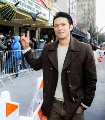 Everything Everywhere All at Once Harry Shum Jr Brown Coat