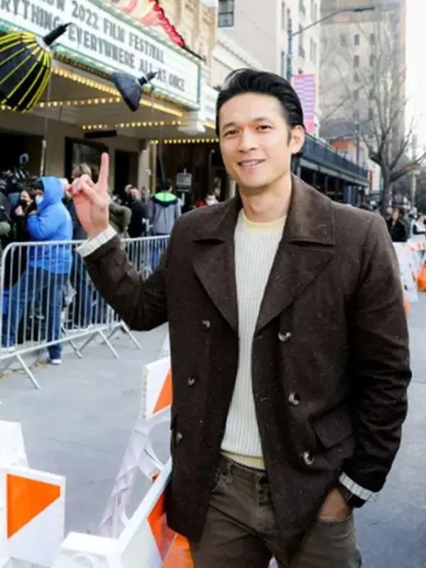 Everything Everywhere All at Once Harry Shum Jr Brown Coat