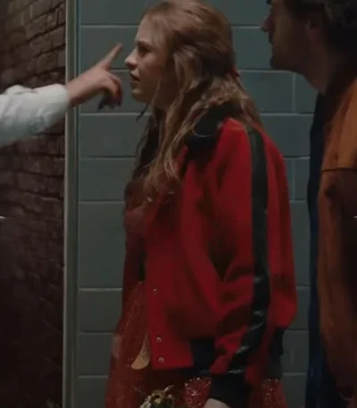 Extraordinary S02 Jen Red And Black Wool Jacket