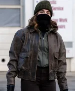 FBI S08 Eva Ramos Brown Leather Jacket