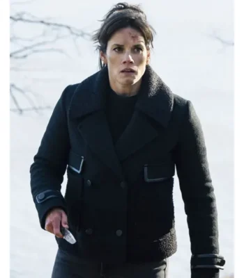 FBI S08 Missy Peregrym Black Wool Peacoat