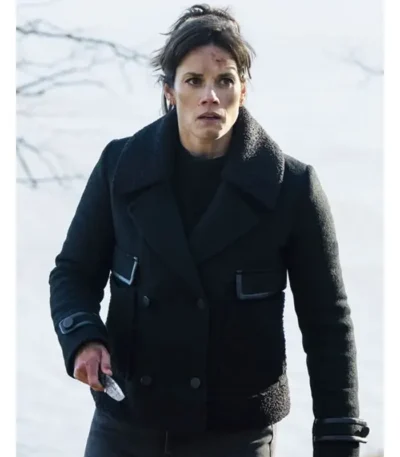 FBI S08 Missy Peregrym Black Wool Peacoat