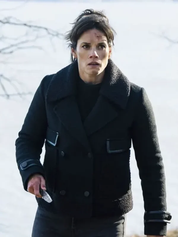 FBI S08 Missy Peregrym Black Wool Peacoat