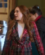 Falling For Christmas2022 Lindsay Lohan Check Coat