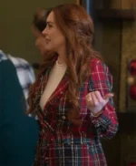 Falling For Christmas2022 Lindsay Lohan Check Coat