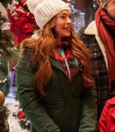 Falling for Christmas Lindsay Lohan Green Coat