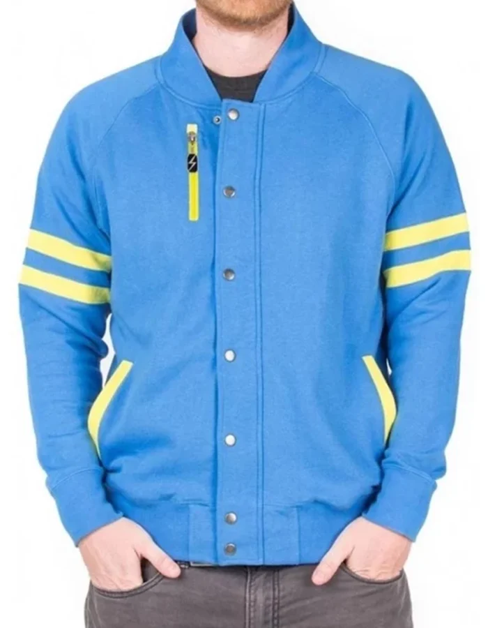 Fallout 4 Vault Blue Bomber Jacket Fallout 4 Vault Blue Bomber Jacket