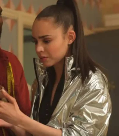 Feel The Beat Sofia Carson Silver Coat