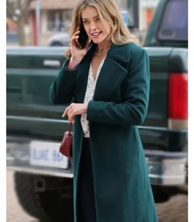 Flipping for Christmas 2023 Ashley Newbrough Green Trench Coat