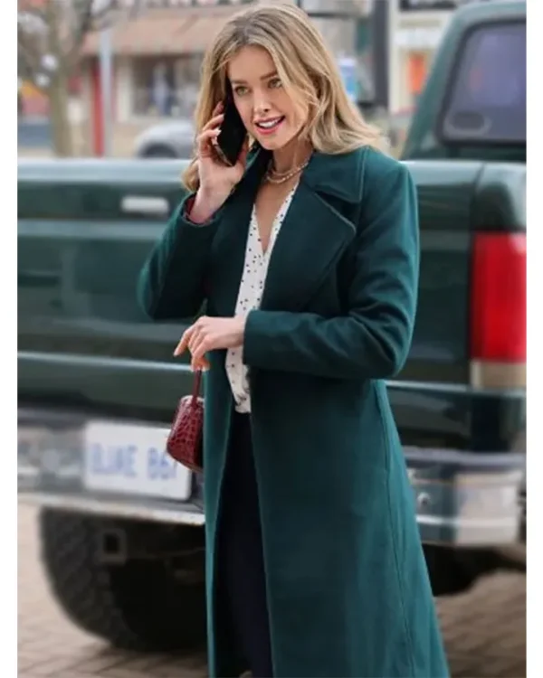 Flipping for Christmas 2023 Ashley Newbrough Green Trench Coat
