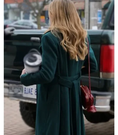 Flipping for Christmas 2023 Ashley Newbrough Green Trench Coat