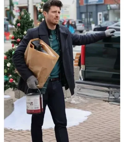 Flipping for Christmas 2023 Marcus Rosner Black Wool Coat