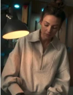 Fool Me Once 2024 Michelle Keegan White Half Zip Jacket