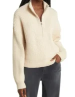 Fool Me Once 2024 Michelle Keegan White Half Zip Jacket