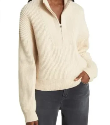 Fool Me Once 2024 Michelle Keegan White Half Zip Jacket