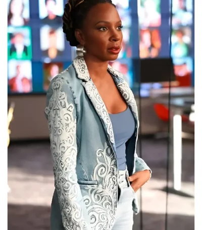 Found Gabi Mosely Embroidered Denim Blazer