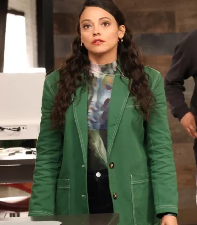 Found S02 Lacey Quinn Green Cotton Blazer