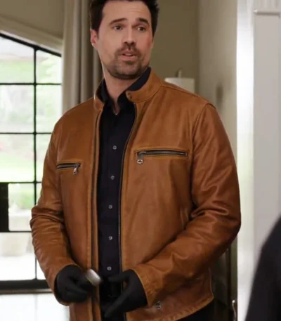 Found S02 Mark Brett Dalton Brown Leather Jacket