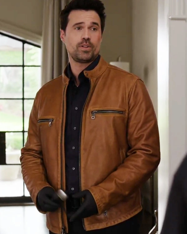 Found S02 Mark Brett Dalton Brown Leather Jacket Found S02 Mark Brett Dalton Brown Leather Jacket