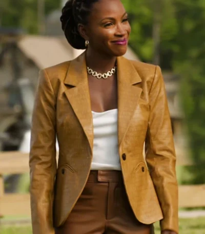 Found S02 Shanola Hampton Leather Blazer