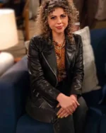 Frasier Jess Salgueir Black Biker Leather Jacket
