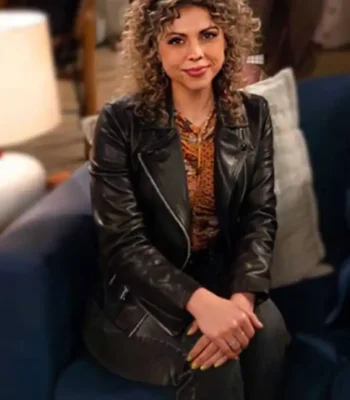 Frasier Jess Salgueir Black Biker Leather Jacket