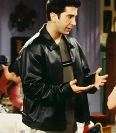 Friends Ross Geller Black Leather Jacket