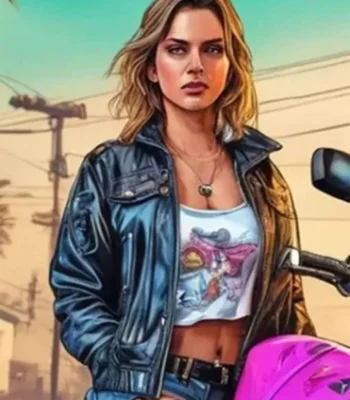GTA 6 Female Protagonist Black Leather Jacket