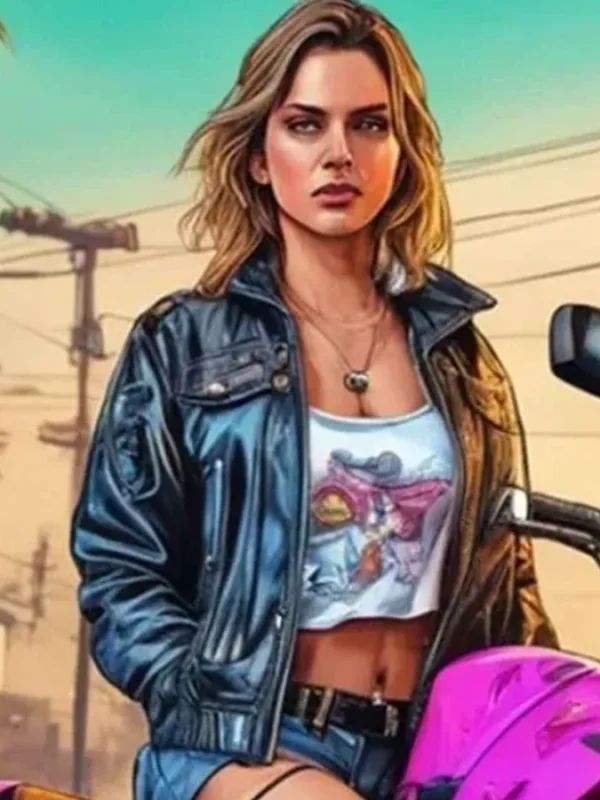 GTA 6 Female Protagonist Black Leather Jacket