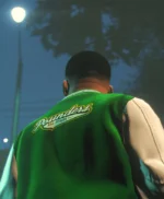 GTA V LS Pounders Bomber Green Letterman Jacket