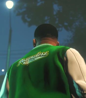 GTA V LS Pounders Bomber Green Letterman Jacket