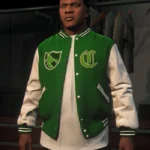 GTA V LS Pounders Bomber Green Letterman Jacket