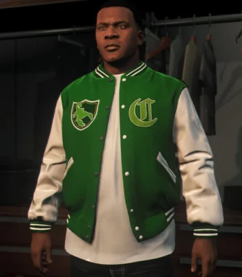 GTA V LS Pounders Bomber Green Letterman Jacket