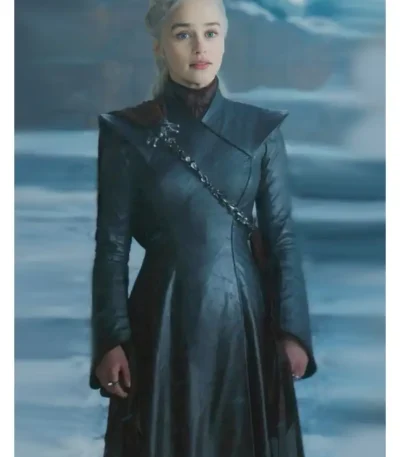 Game of Thrones Daenerys Targaryen Black Leather Coat