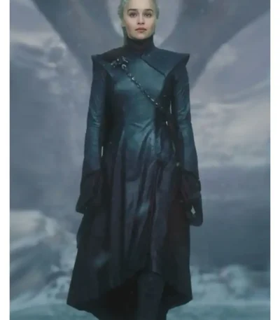 Game of Thrones Daenerys Targaryen Black Leather Coat