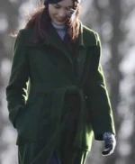 Gemma Chan Eternals 2021 Long Green Coat