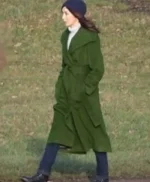 Gemma Chan Eternals 2021 Long Green Coat
