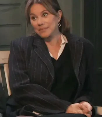 General Hospital Alexis Davis Black Wool Coat