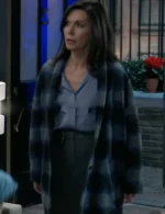 General Hospital Anna Devane Blue Plaid Coat