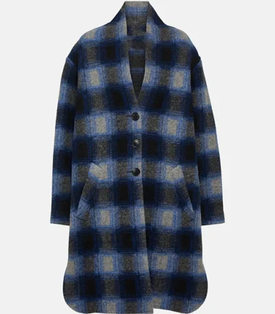 General Hospital Anna Devane Blue Plaid Coat