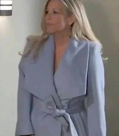 General Hospital Carly Corinthos Blue Wrap Coat