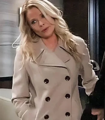 General Hospital Felicia Scorpio Grey Double Breasted Coat