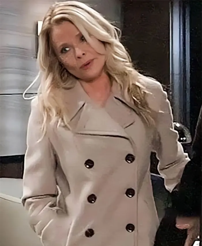 General Hospital Felicia Scorpio Grey Double Breasted Coat General Hospital Felicia Scorpio Grey Double Breasted Coat