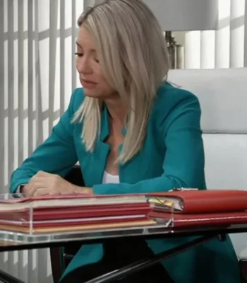 General Hospital Nina Reeves Blue Blazer Coat