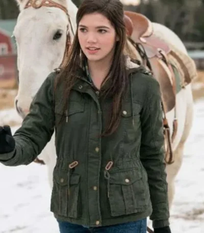Georgie Heartland TV Series Green Hooded Jacket