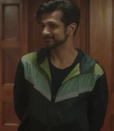 Ghosts S01 Utkarsh Ambudkar Green Colorblock Track Jacket