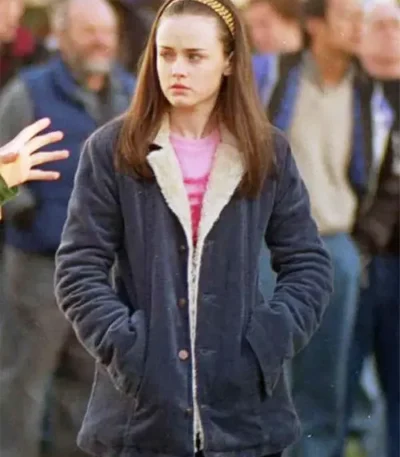 Gilmore Girls Alexis Bledel Blue Shearling Jacket