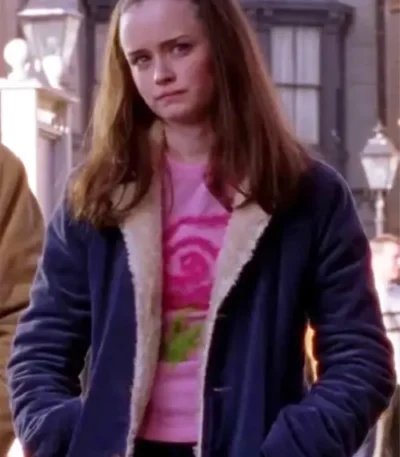 Gilmore Girls Alexis Bledel Blue Shearling Jacket
