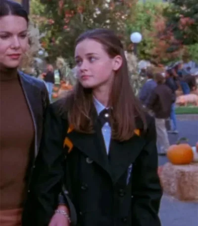 Gilmore Girls S03 Alexis Bledel Black Wool Coat