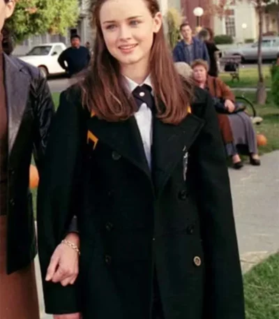 Gilmore Girls S03 Alexis Bledel Black Wool Coat